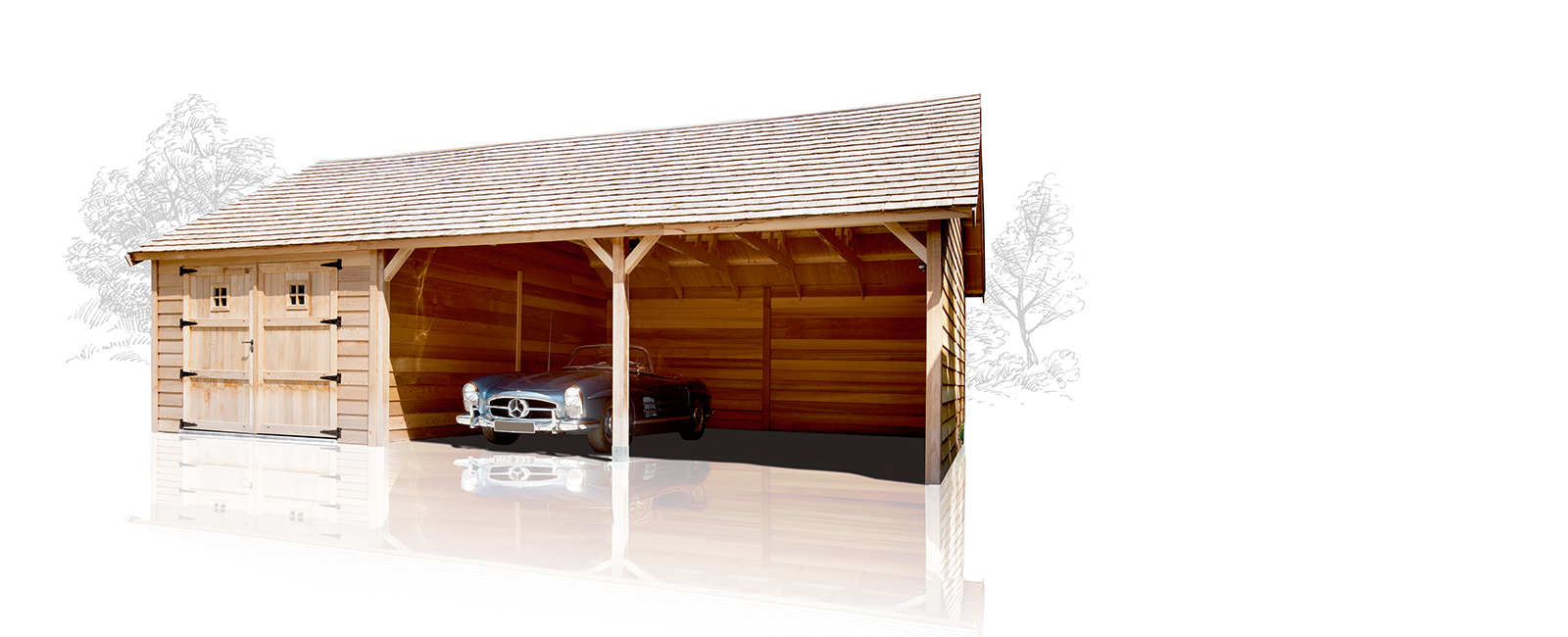 Onze garages bestaan in vier verschillende uitvoeringen: van Classic en Modern tot Cottage en Cubus.
Bekijk het volledige gamma.